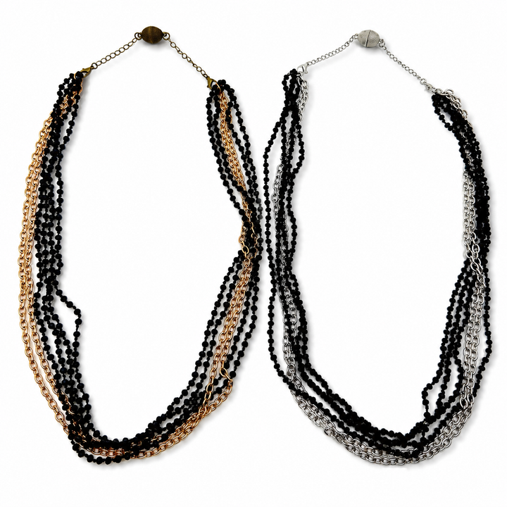 Multistrand Beaded & Chain Layering Necklace