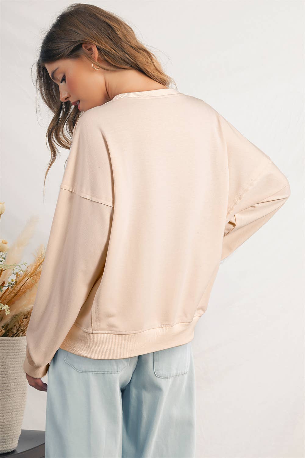 Flower Patch Drop Shoulder Loose Fit Top | S-XL