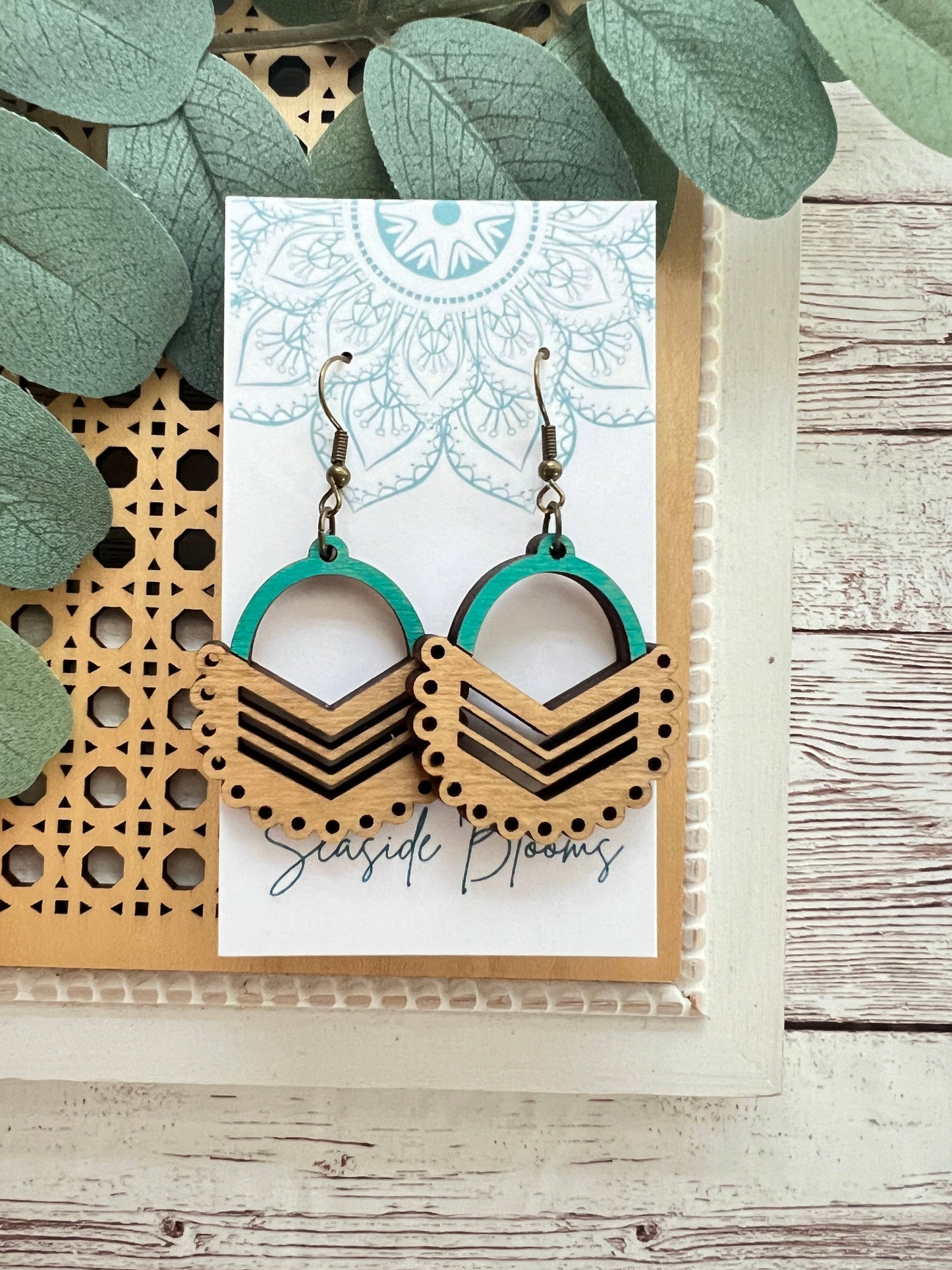 Wooden Earrings - Chevron