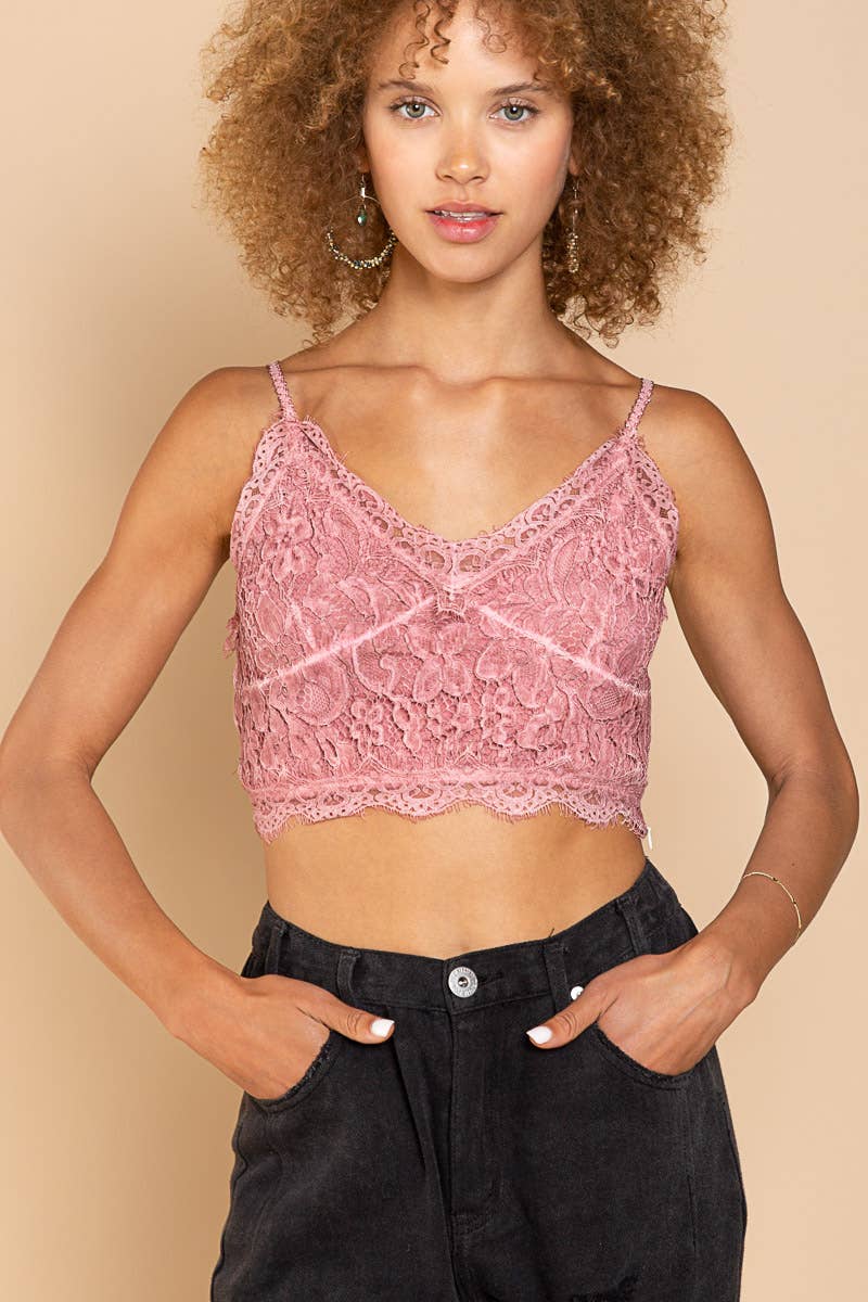 Empire lace crochet bodice adjustable strap crop top