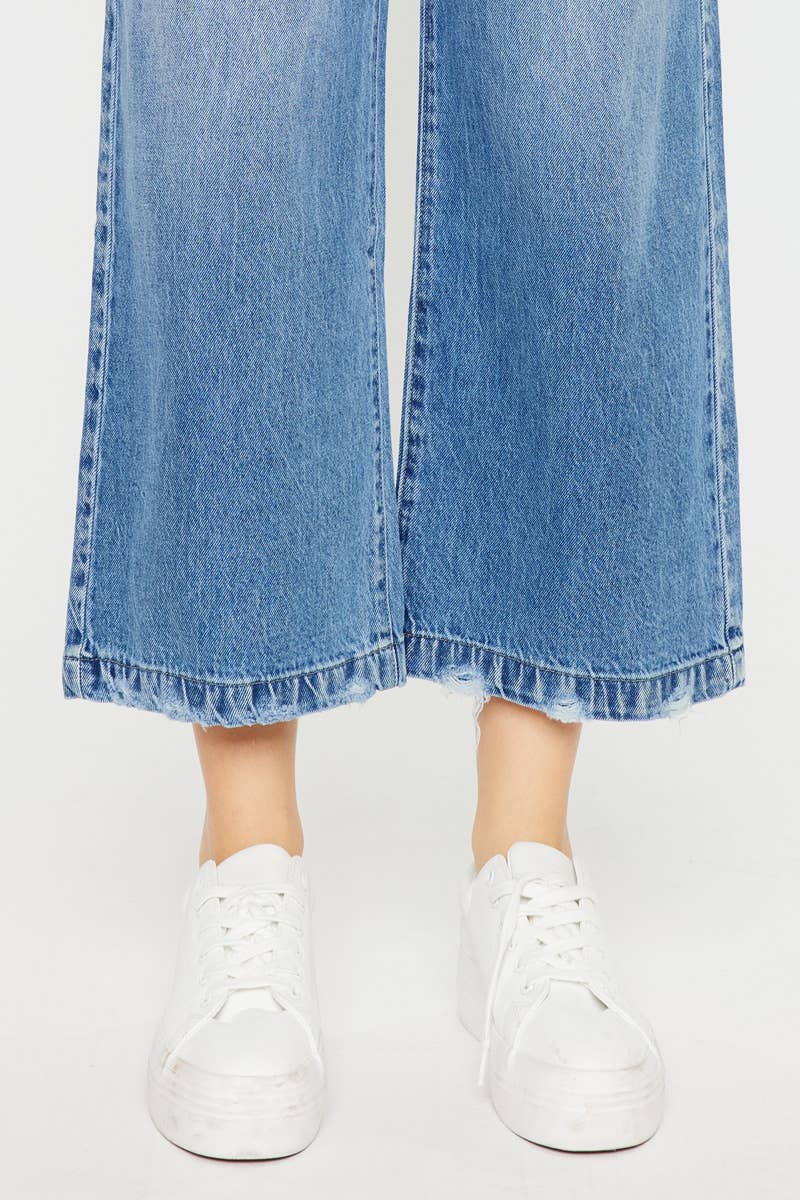 Aroly Ultra High Rise Belted Paperbag Wide Leg Jeans