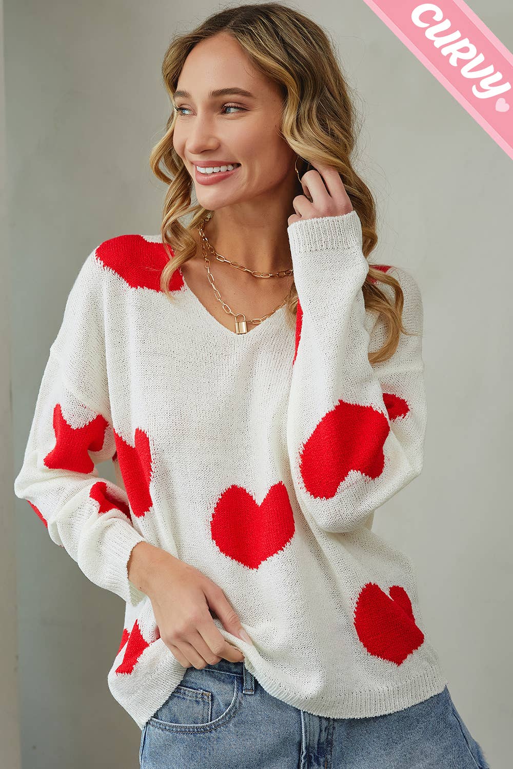 Heart Sweater - Plus Size