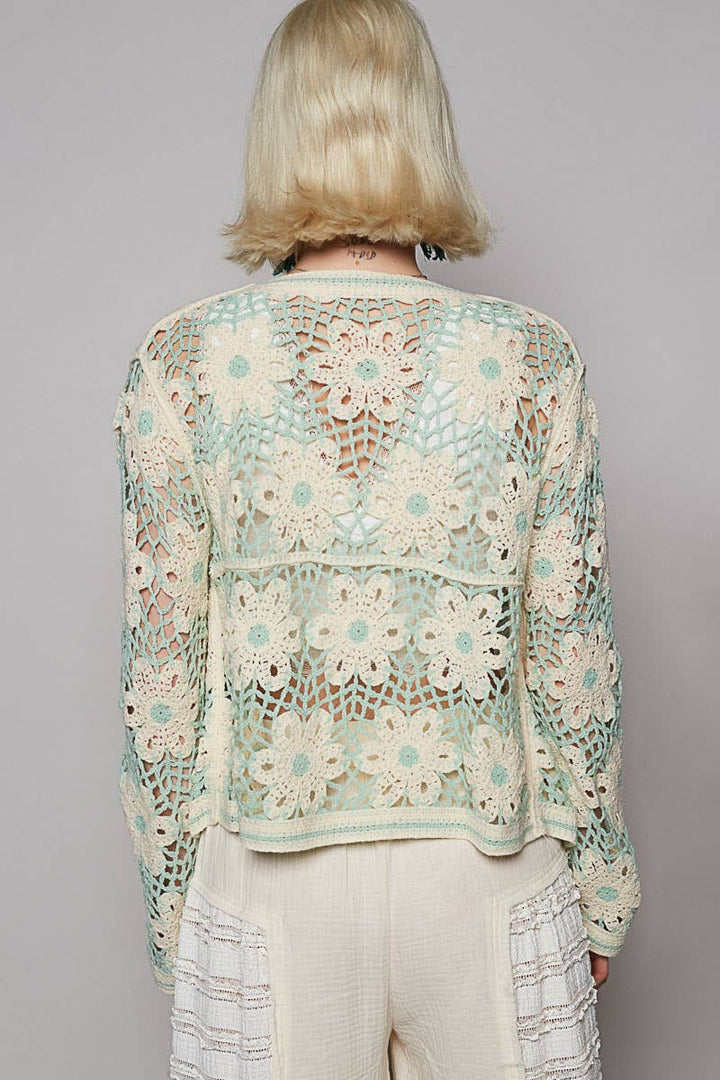 Crochet Floral Lace Cardigan