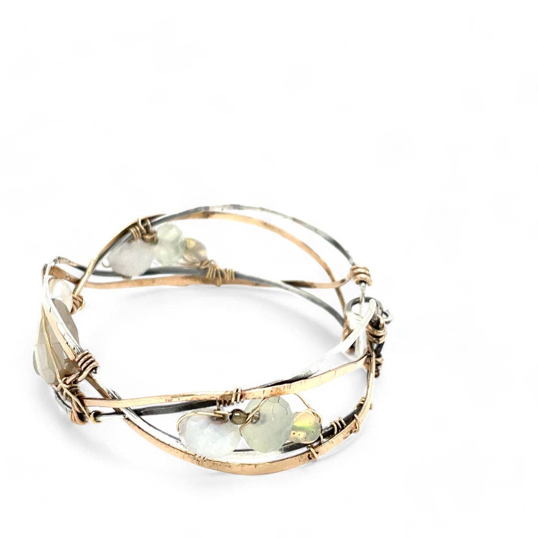 Braided Moonstone Cuff Bracelet