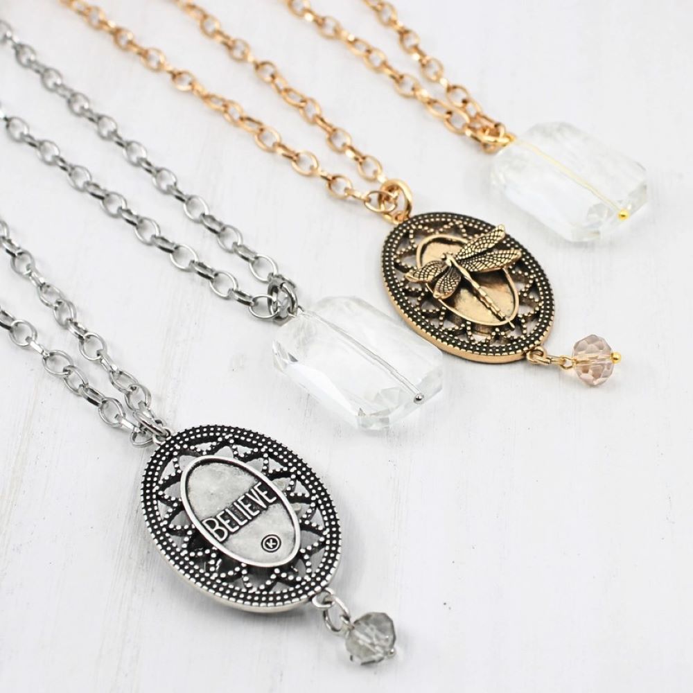 "Believe" Dragonfly Original Necklace