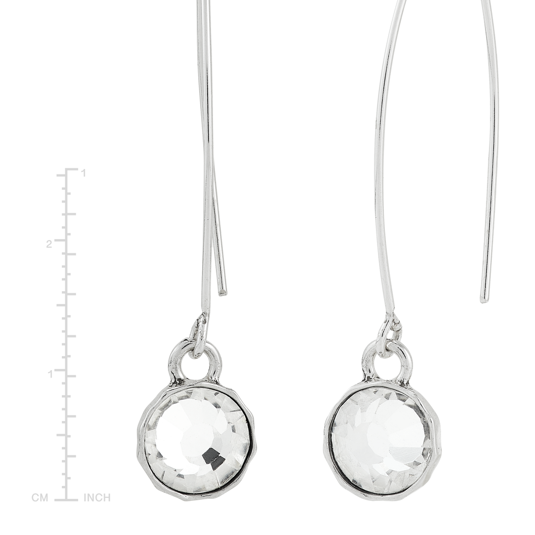 'Fresh' Sterling Silver Crystal Drop Earrings