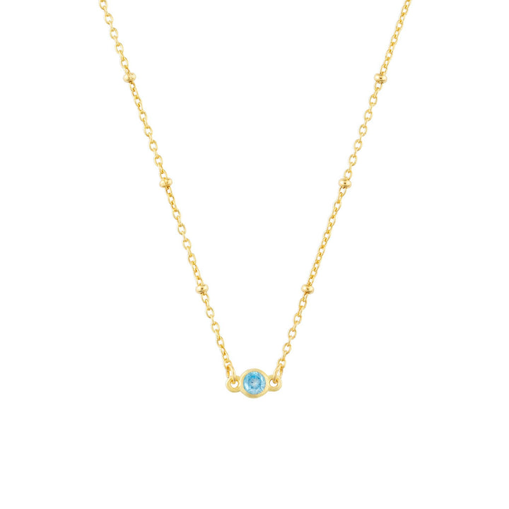 MARCH BIRTHSTONE NECKLACE GOLD