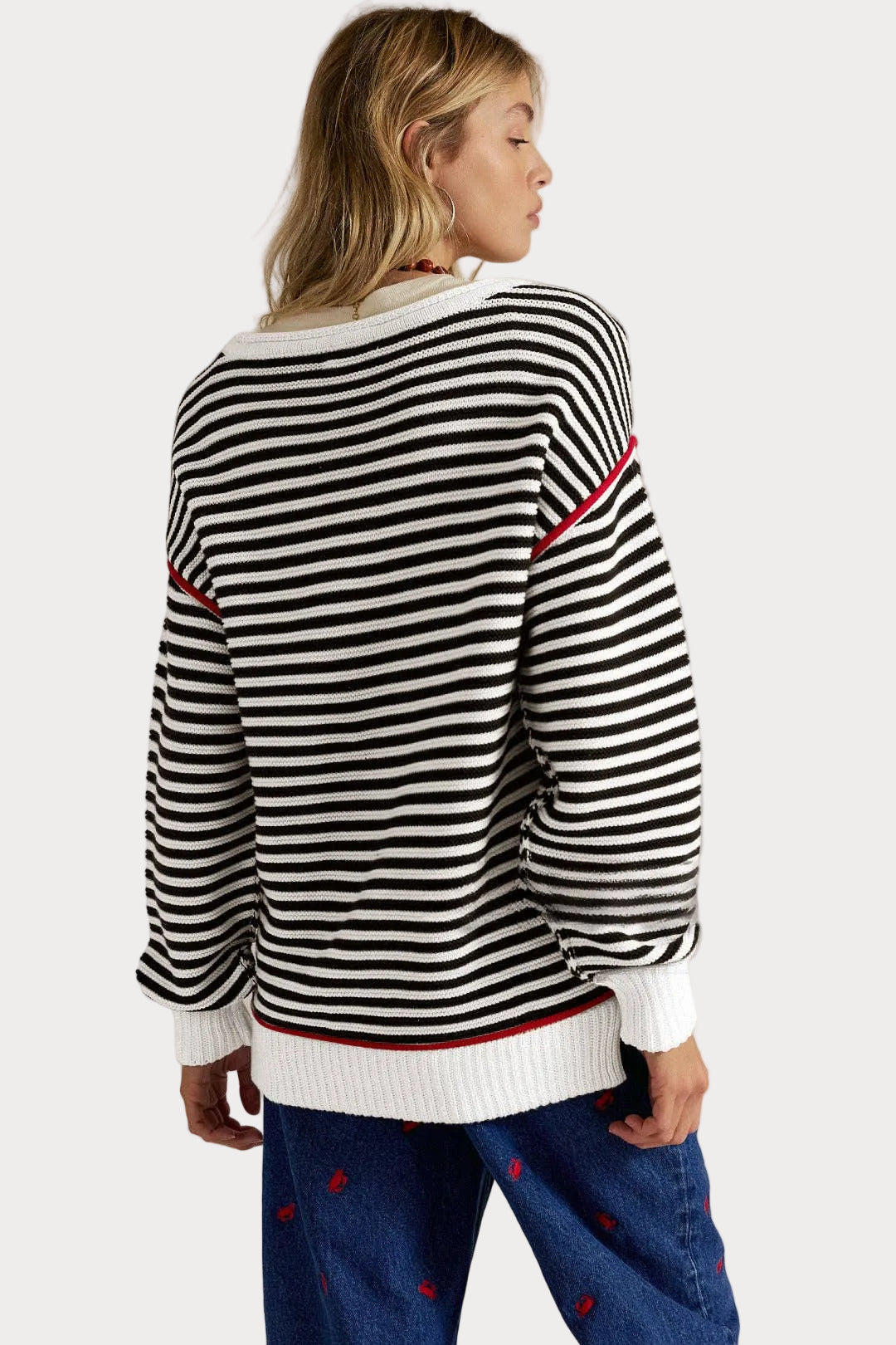 Striped Knit Sweater Pullover | Relaxed Vintage Fit