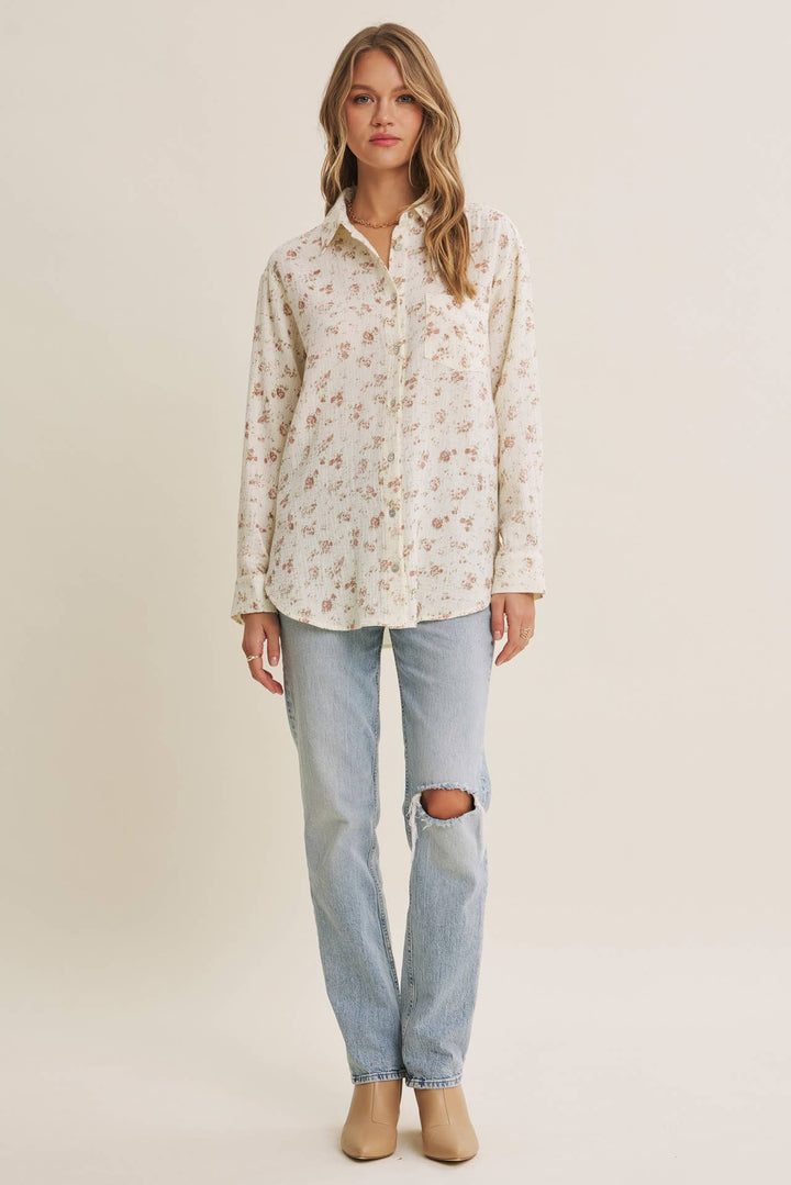 Floral Cotton Gauze Button-Up – Effortless Everyday Style