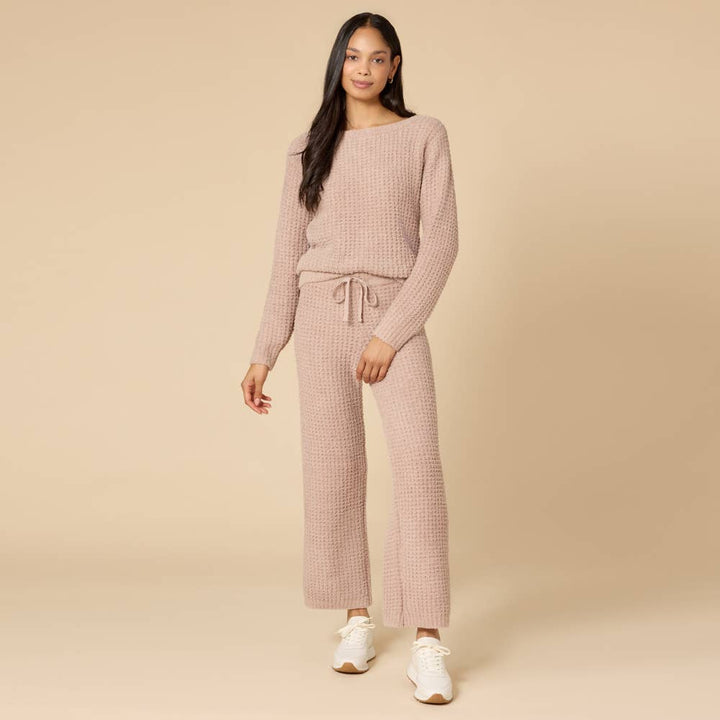 Marshmallow Waffle Boatneck Lounge Set