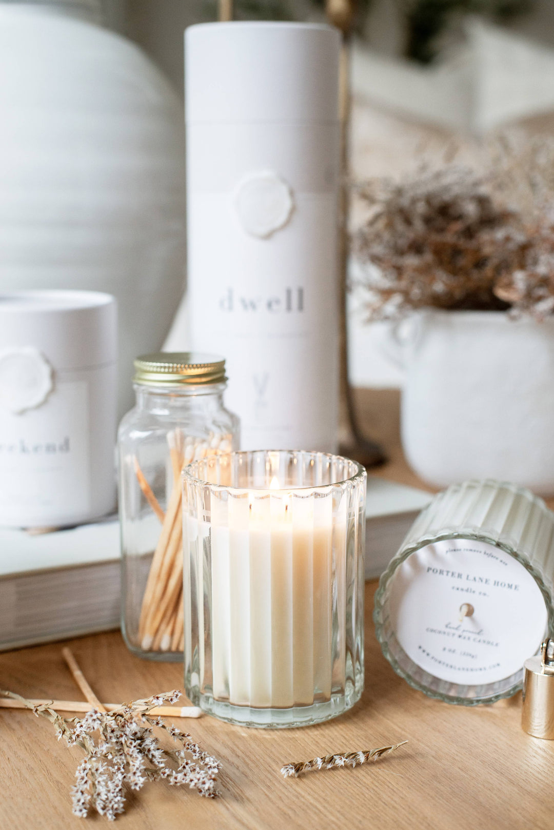 Amour | Amber + Rose Fluted Coconut Wax Candle