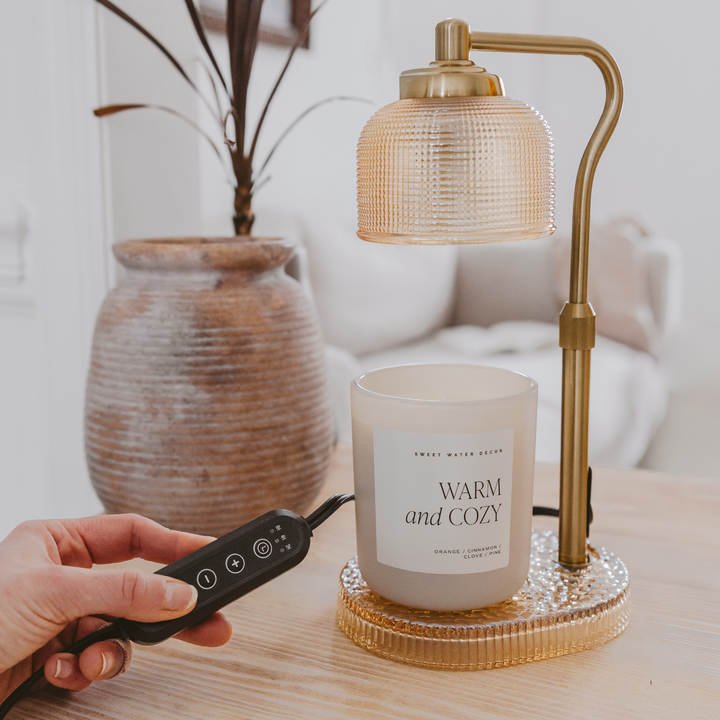Glass Candle Lamp Warmer with Timer & Dimmer