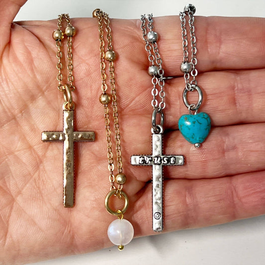 "Trust" Cross Dainty Necklace