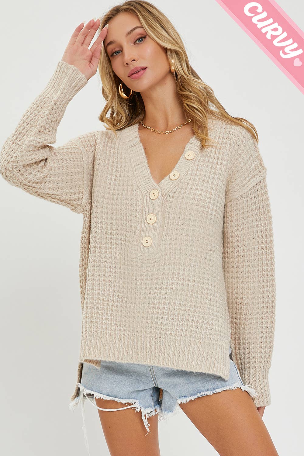 Soft Chunky Knit Sweater - Plus Size