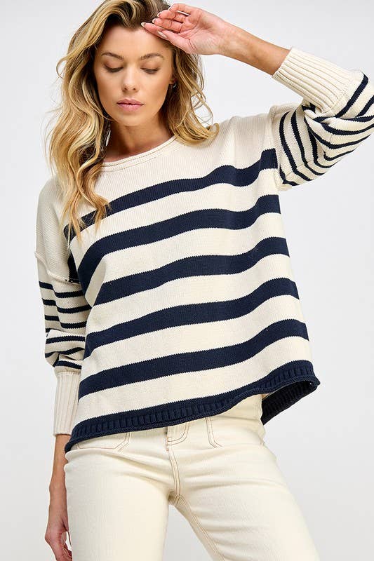 Breton Stripe Sweater | Classic Navy and Cream Nautical Pullover