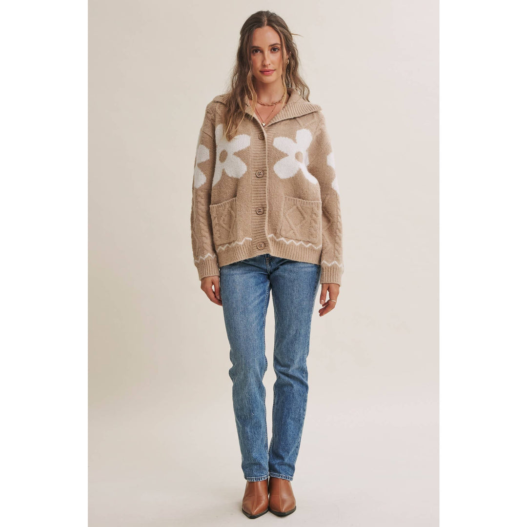 The Camille Floral Intarsia Cardigan