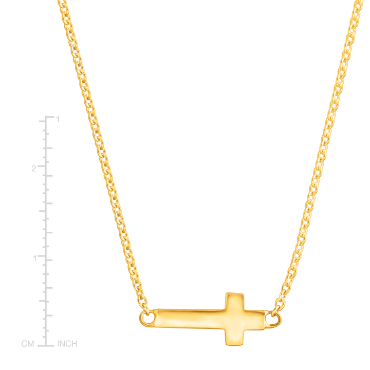 'Simplex Cross' Horizontal Cross Necklace in Sterling Silver