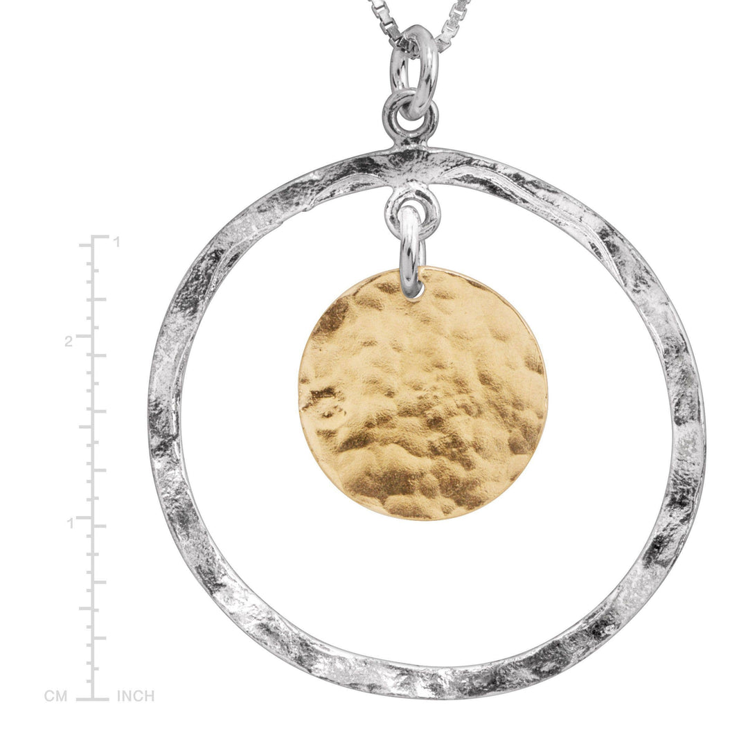 'Marbella' Disc Pendant in Sterling Silver