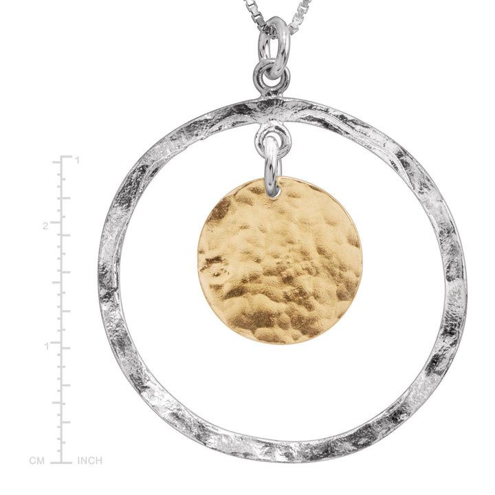 'Marbella' Disc Pendant in Sterling Silver
