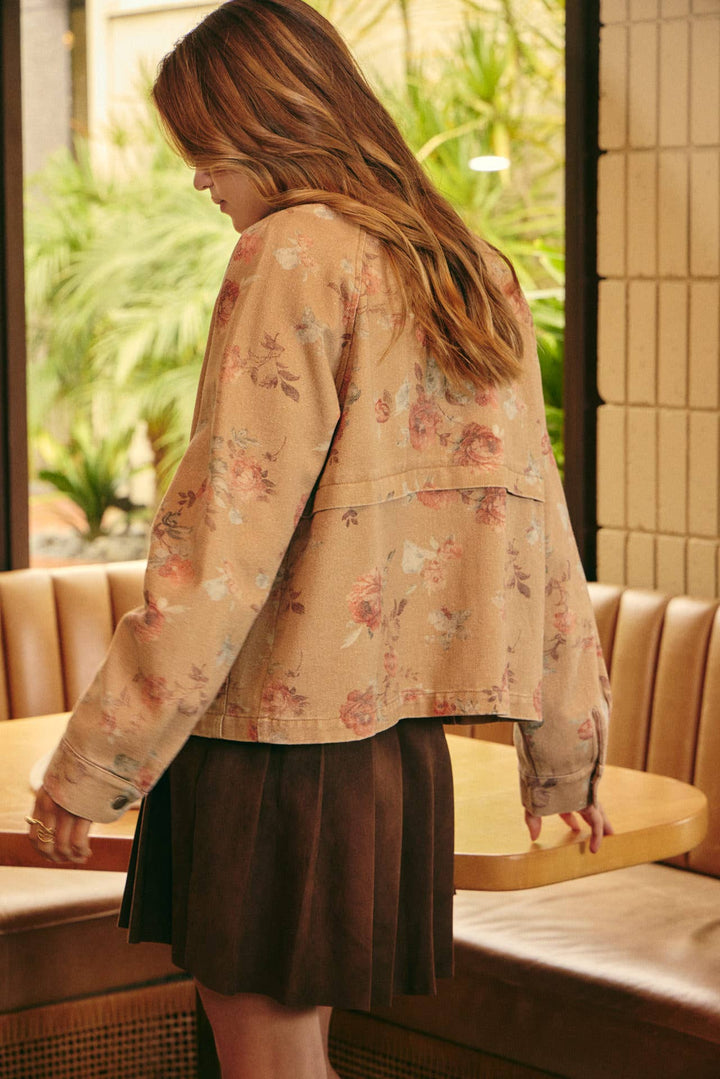 Wild Rose Vintage Floral Twill Jacket