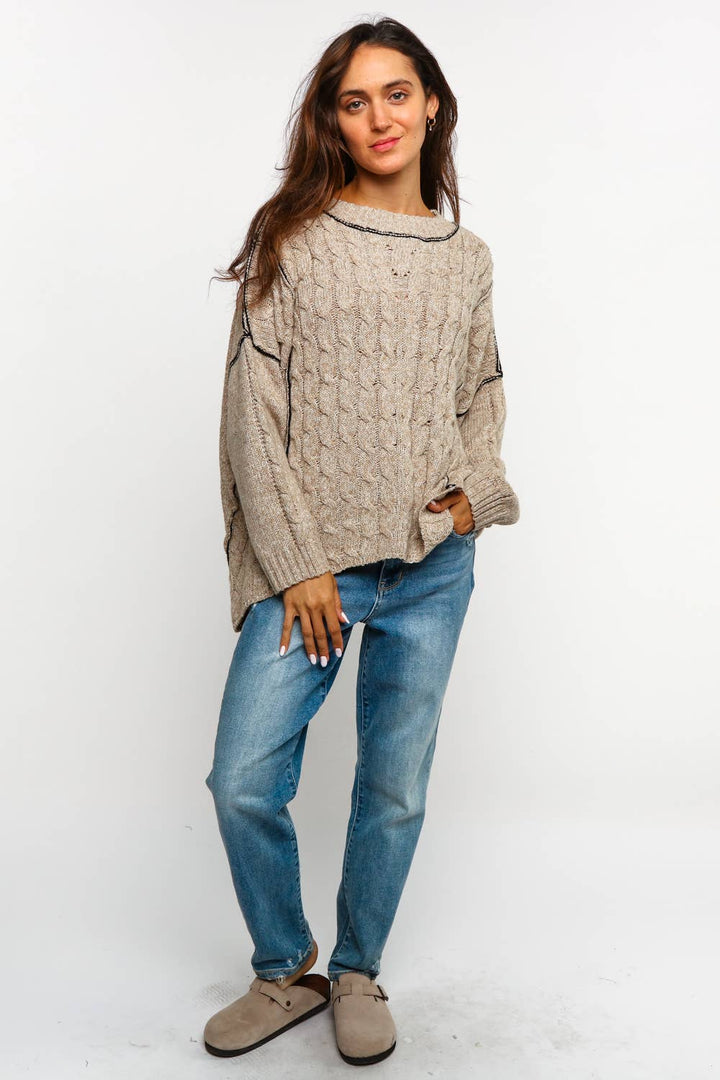 Cable Knit Sweater | Plus