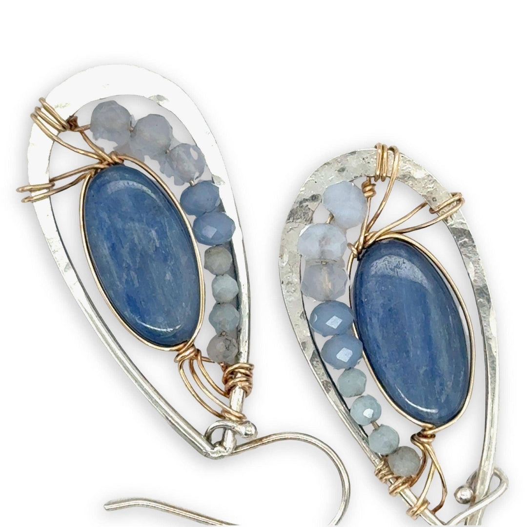 Washed Denim Blue Kyanite Earrings