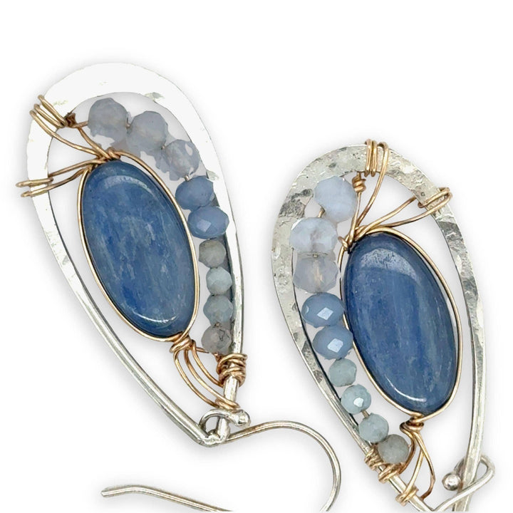 Washed Denim Blue Kyanite Earrings