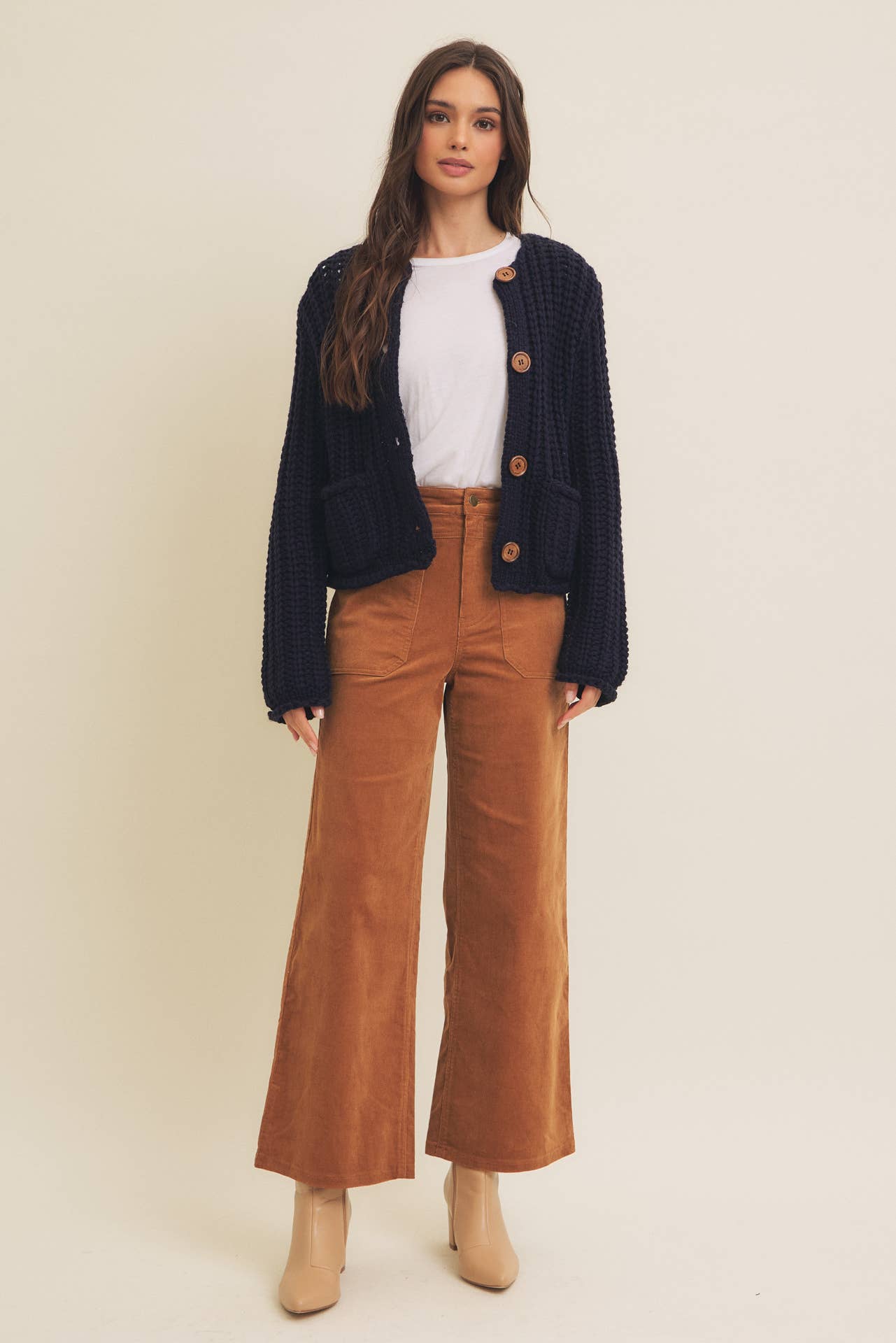 COZY CHIC WIDE LEG CORDUROY PANTS