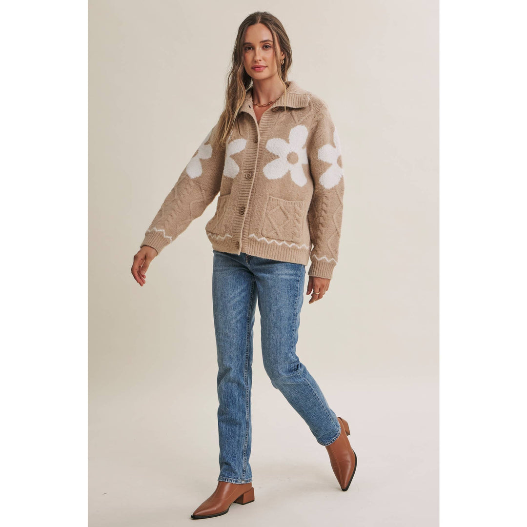 The Camille Floral Intarsia Cardigan