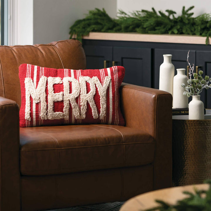 Merry Decorative Pillow | Holiday Accent