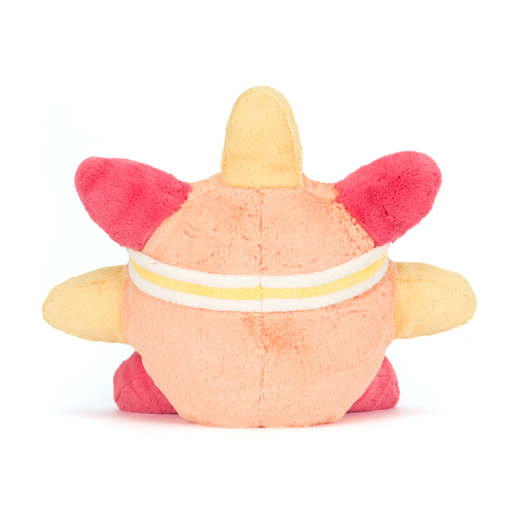 amuseables sun roller skates plush with pink and yellow roller skate details back view