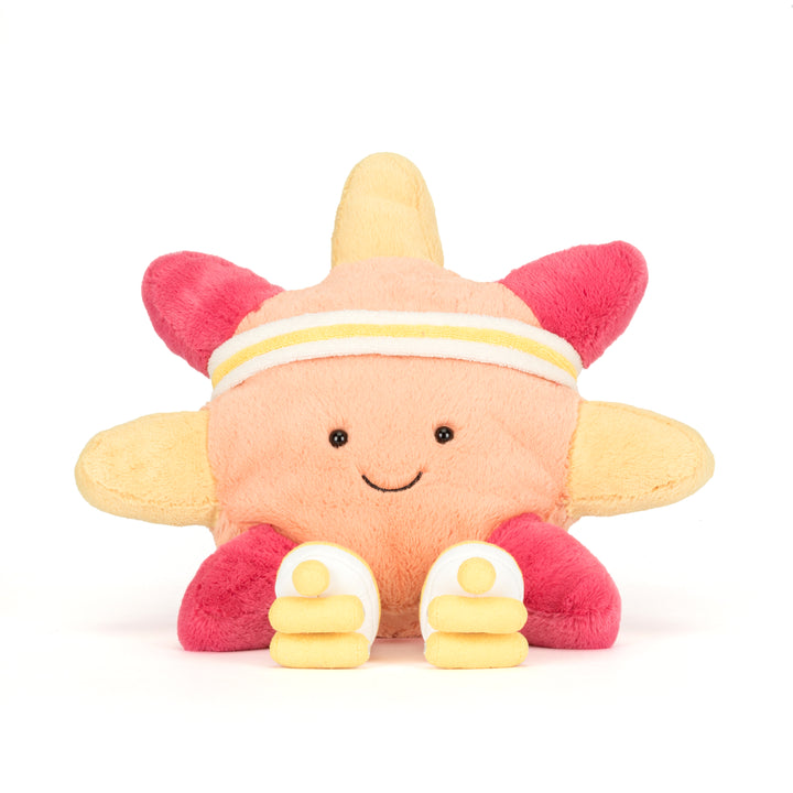 amuseables sun roller skates plush with pink and yellow roller skate details