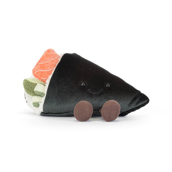 Amuseables Coneroi Temaki plush sushi roll with smiling face, nori wrap, and colorful fillings