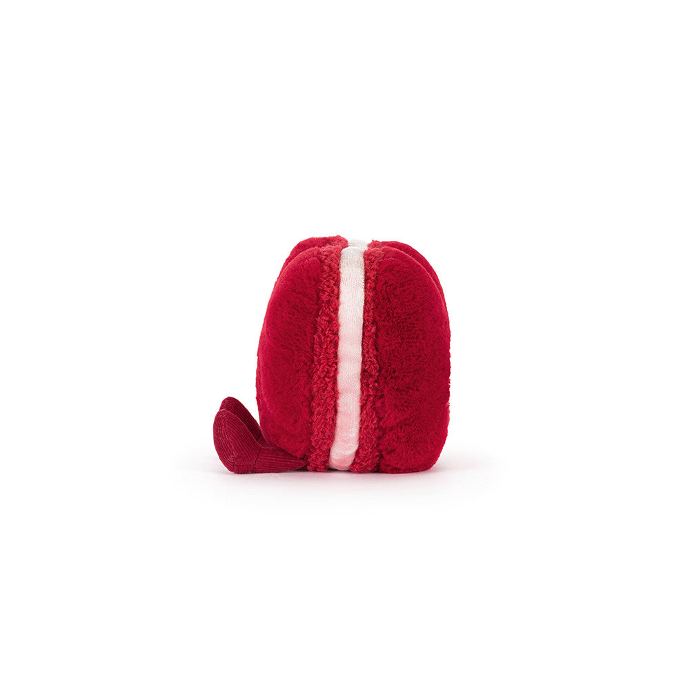 Jellycat Amuseables Arlette Heart Macaron plush with soft red heart shape and stitched smile on a white background facing left