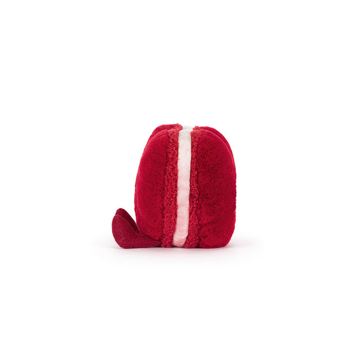 Jellycat Amuseables Arlette Heart Macaron plush with soft red heart shape and stitched smile on a white background facing left
