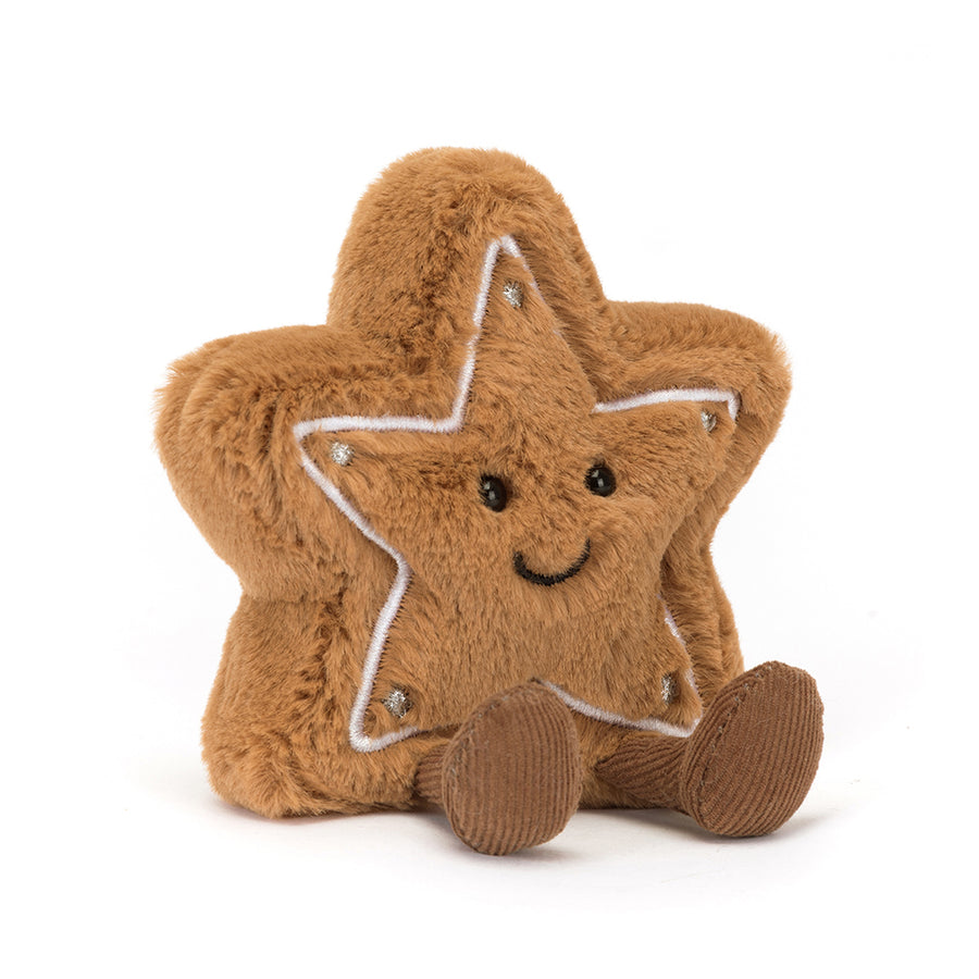 "Amuseables Star Cookie plush with icing details and smiling face"