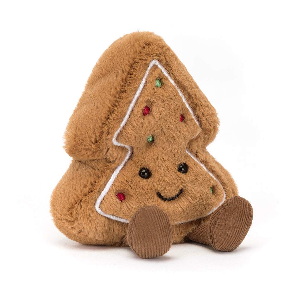 "Amuseables Tree Cookie plush with icing details and smiling face"