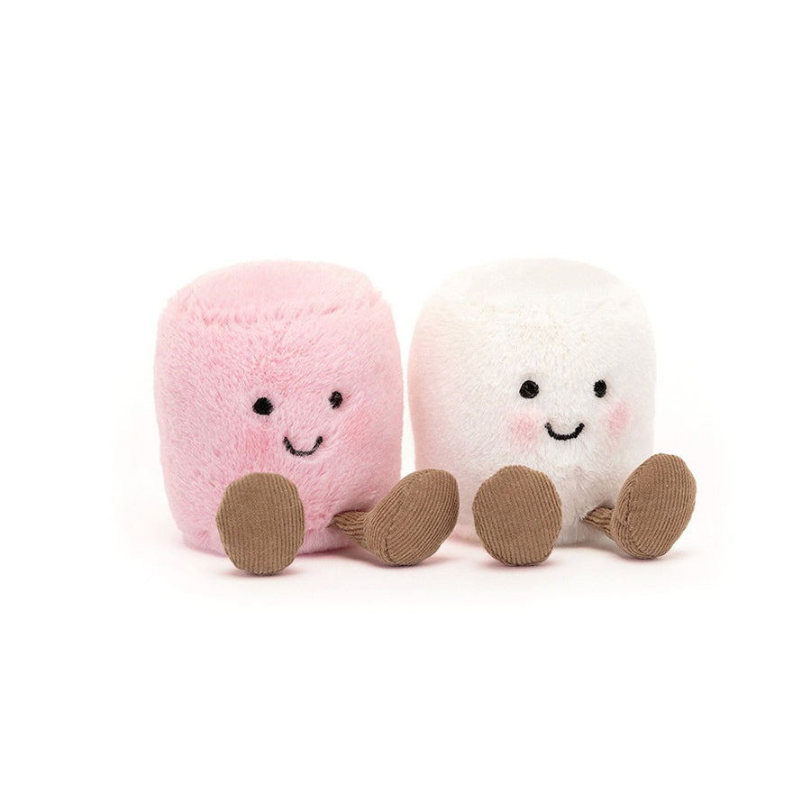 Amuseables Pink and White Marshmallows. These scrumptious twins come in pastel pink and cream, with embroidered faces, blushing cheeks and toasty corduroy boots. 