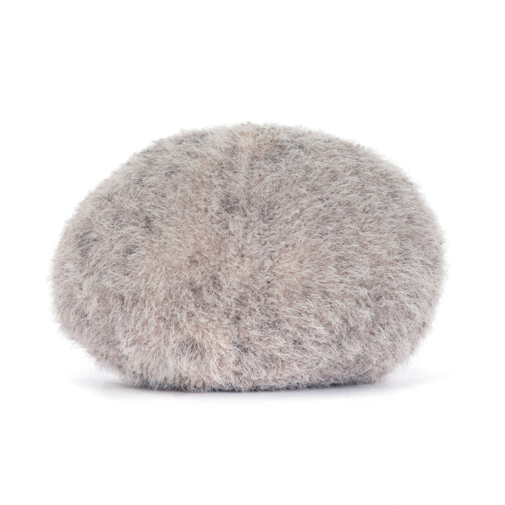 amuseables pebble plush in soft grey tones, back view