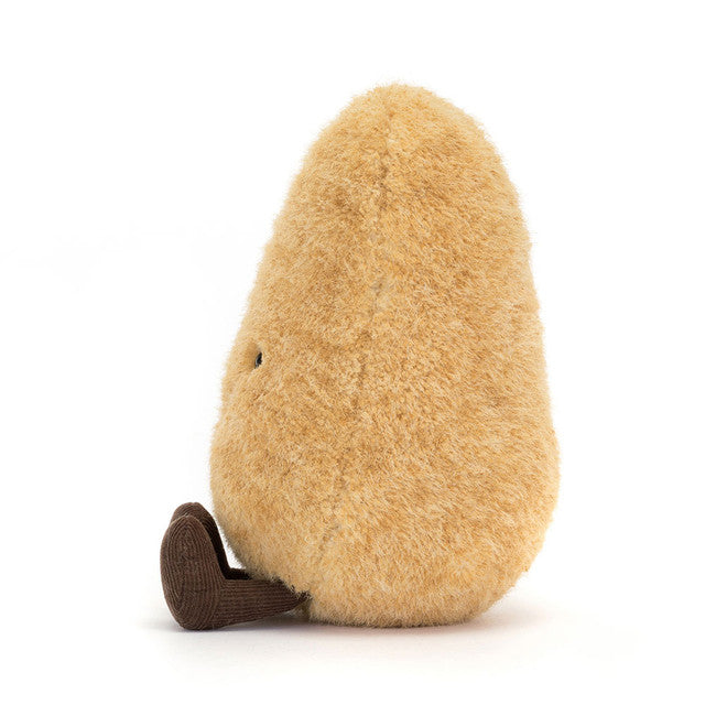 Amuseables Potato side view showing off his dark brown corduroy boots and pudgy shape.