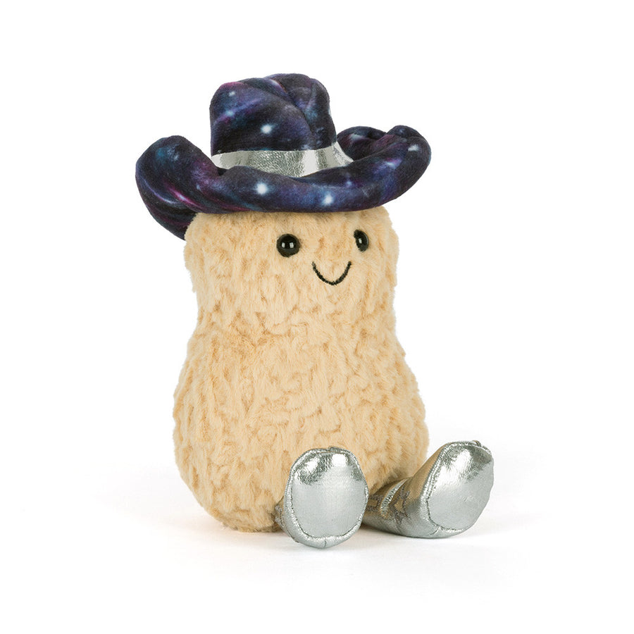 amuseables peanut space rodeo plush with galaxy cowboy hat and silver boots