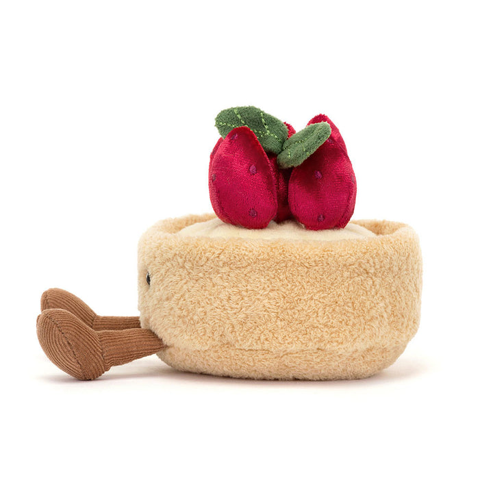 “Jellycat Amuseables Fleurette Tarte Aux Fraises plush strawberry tart” side view