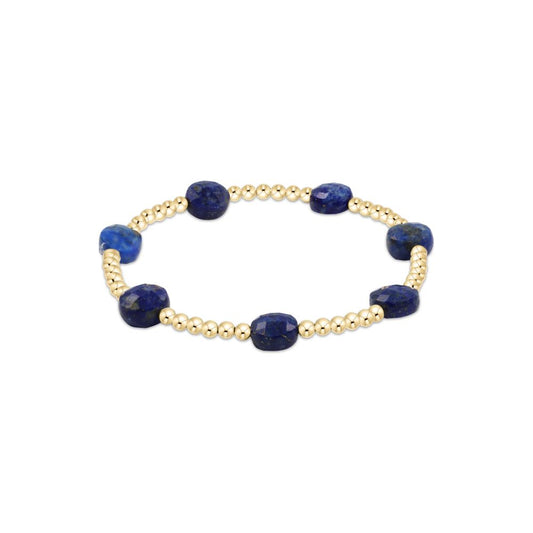 Admire Gold 3mm Bead Bracelet - Lapis