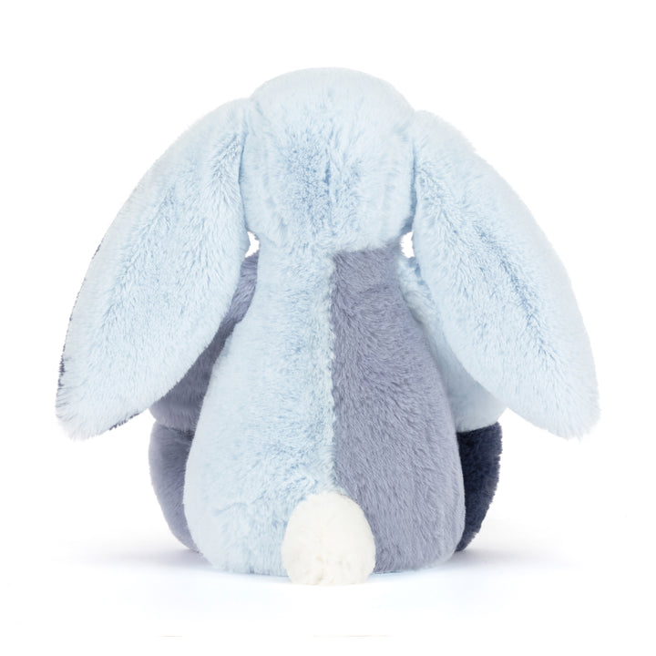 puddlesea bunny plush in blue lavender and navy tones with floppy ears