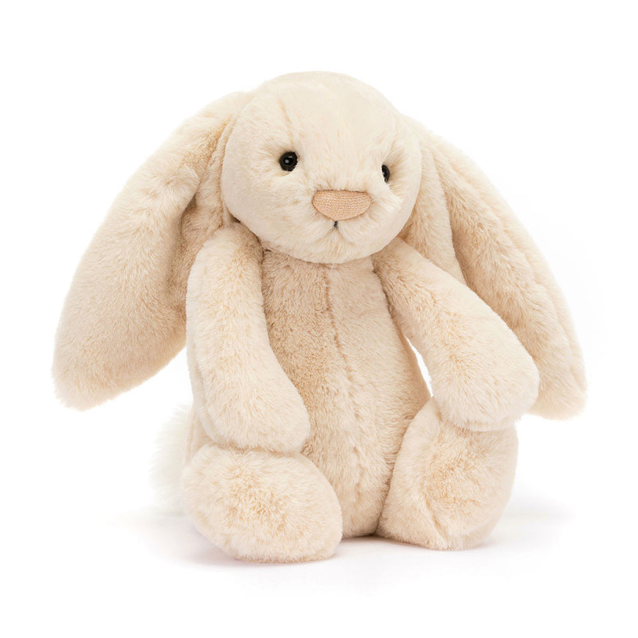 Jellycat Bashful Luxe Bunny Willow golden beige plush bunny with long floppy ears and soft paws