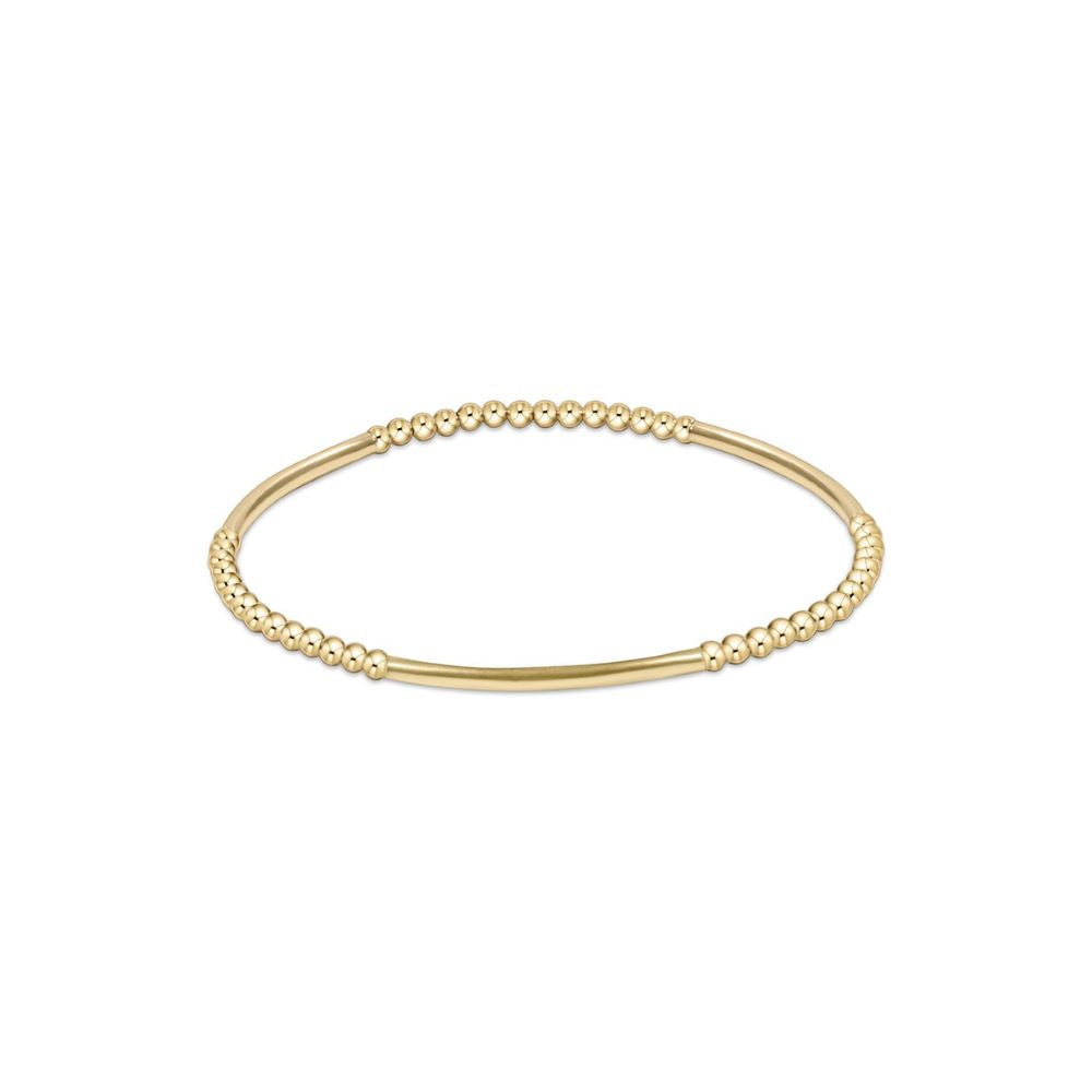 Bliss Bar Gold Pattern 2.5mm Bead Bracelet - Gold