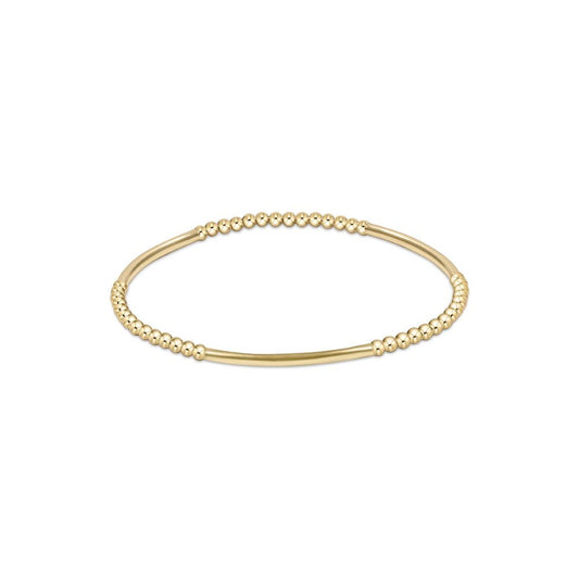 Bliss Bar Gold Pattern 2.5mm Bead Bracelet - Gold