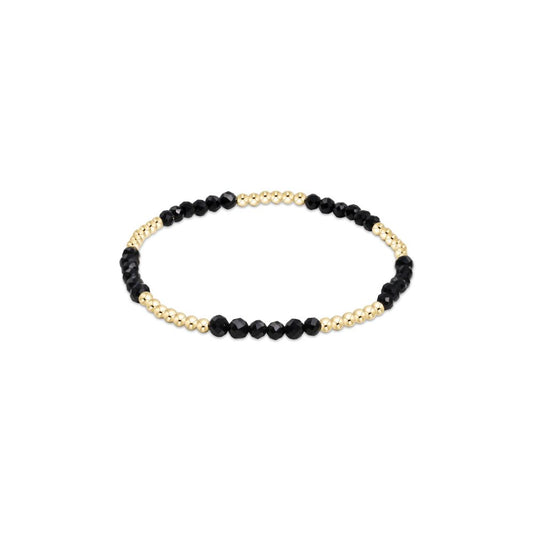 Blissful Pattern 2.5mm Bead Bracelet - Faceted Onyx