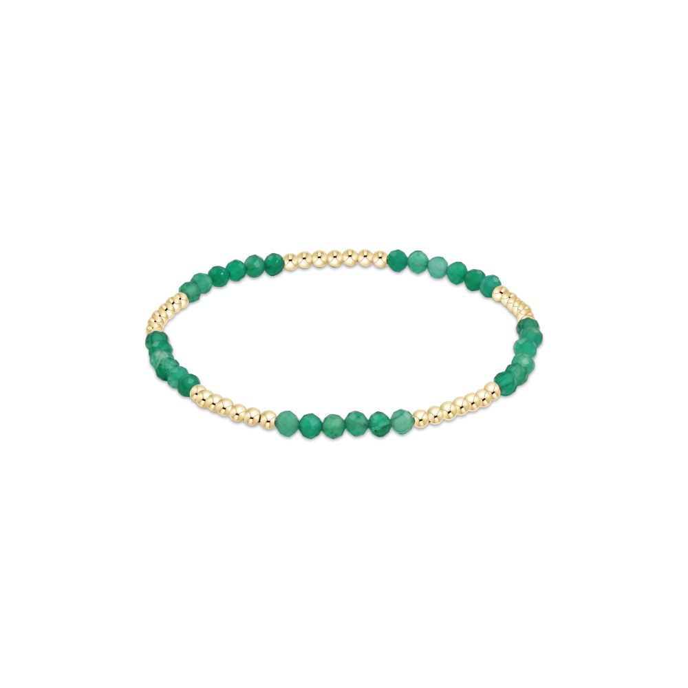 Blissful Pattern 2.5mm Bead Bracelet - Green Onyx