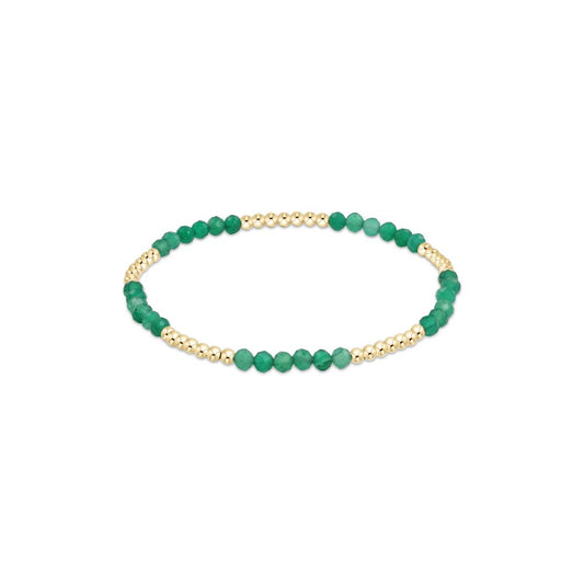 Blissful Pattern 2.5mm Bead Bracelet - Green Onyx